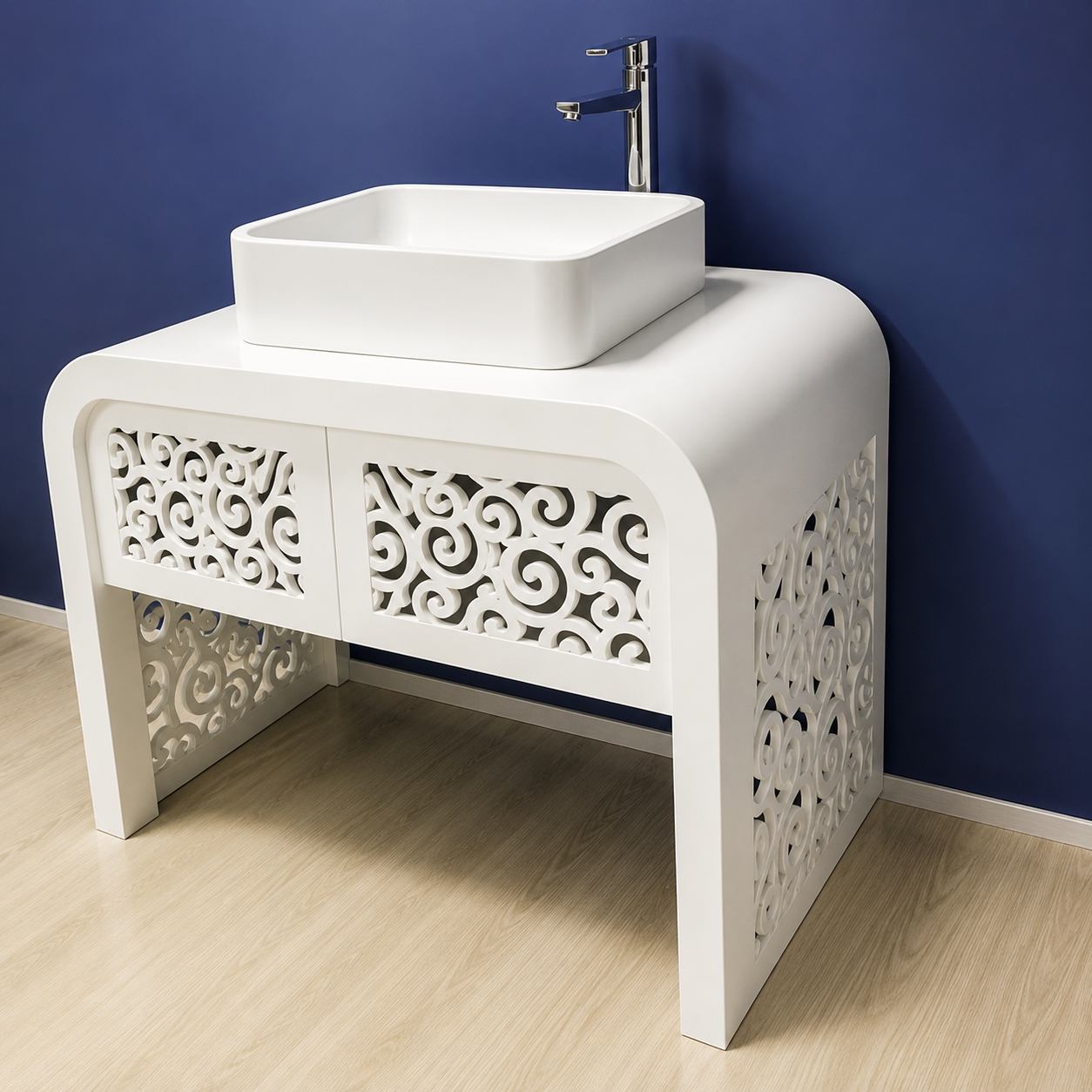 Luxury Cnc Cut Bathroom Vanity