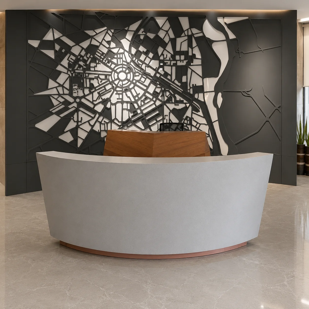 Modern Curved Reception Desk