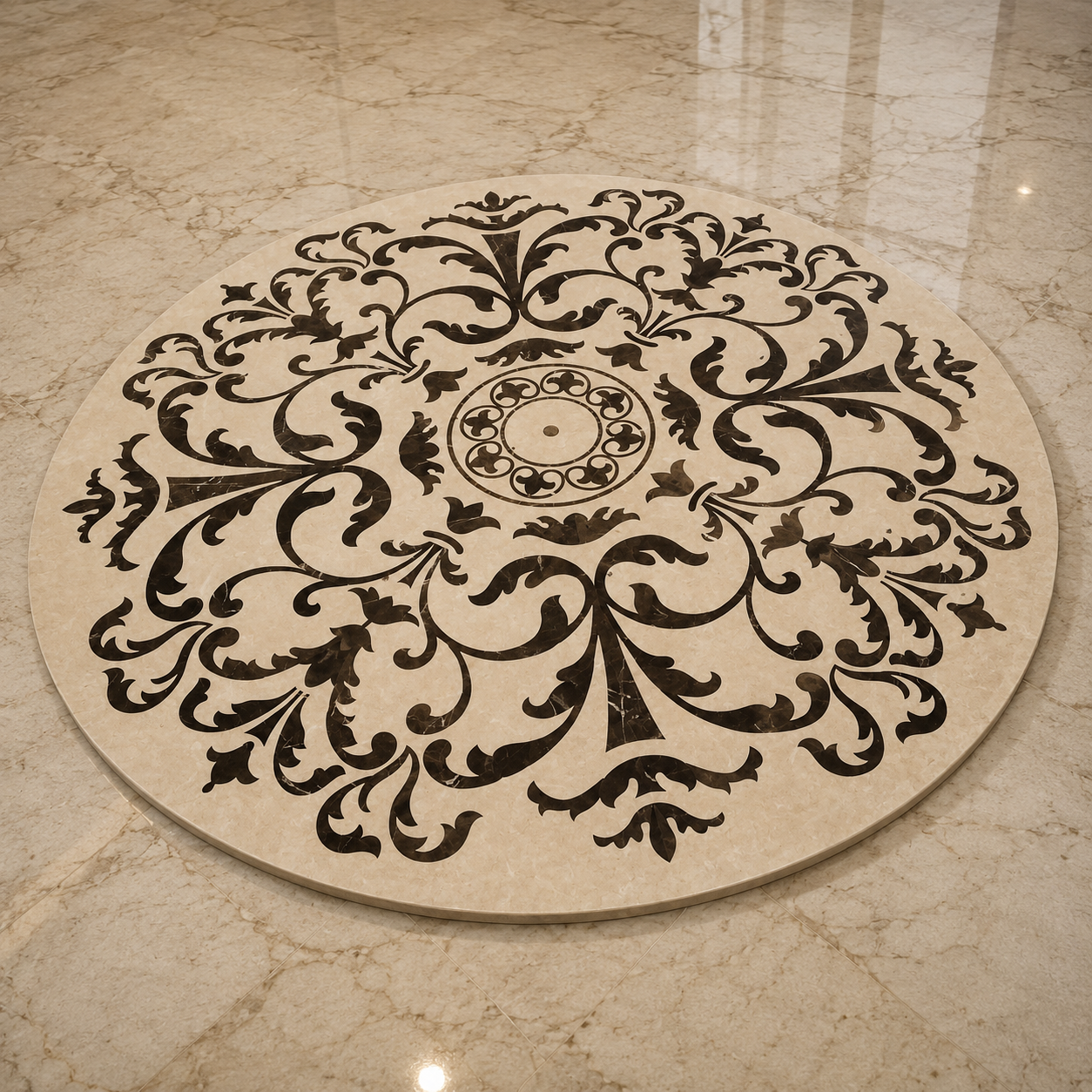 Royal Floral Marble Medallion